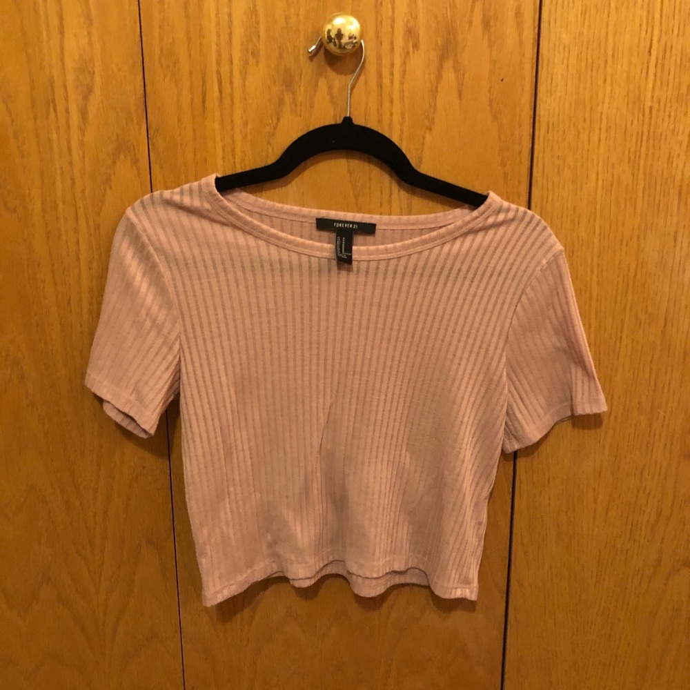 Pink and Shear Crop Top